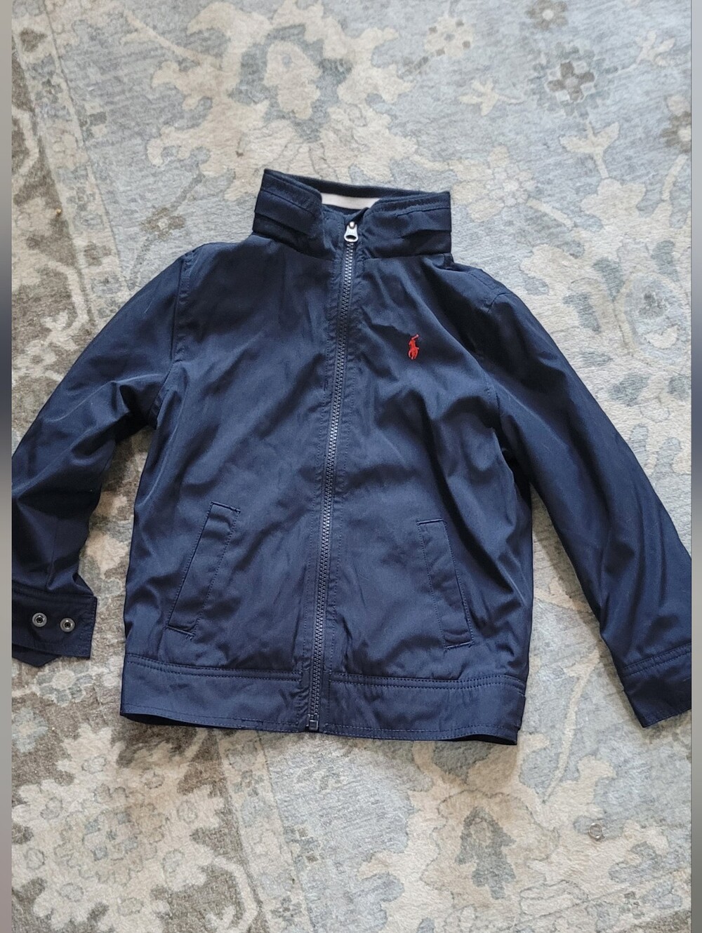 Polo by Ralph Lauren Navy Hooded Kids Jacket with Red Pony